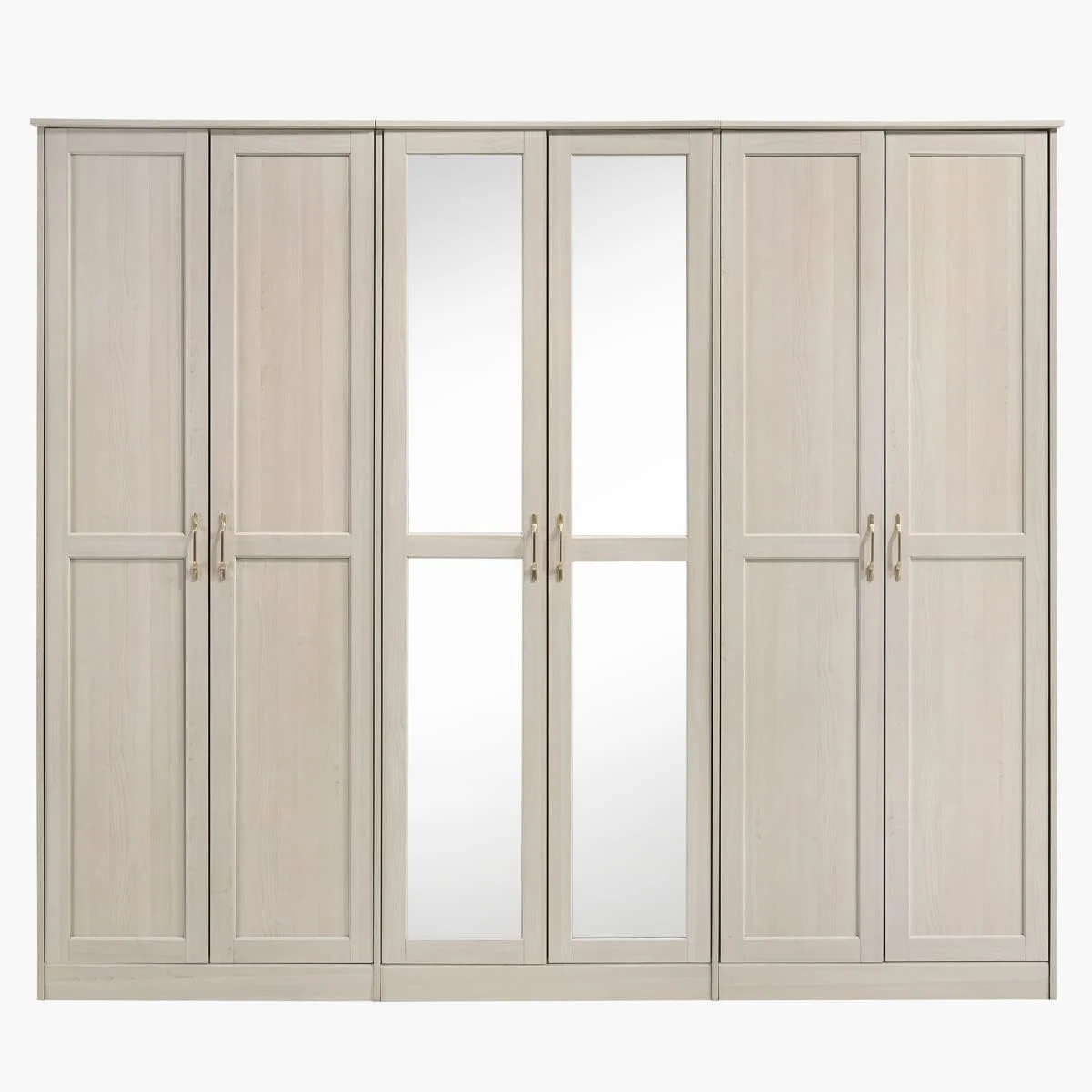 کمد لباس 6 درب Home Box مدل Sonneberg با 2 آینه، 56.5 x 212.3 x 249 سانتی متر، بژ