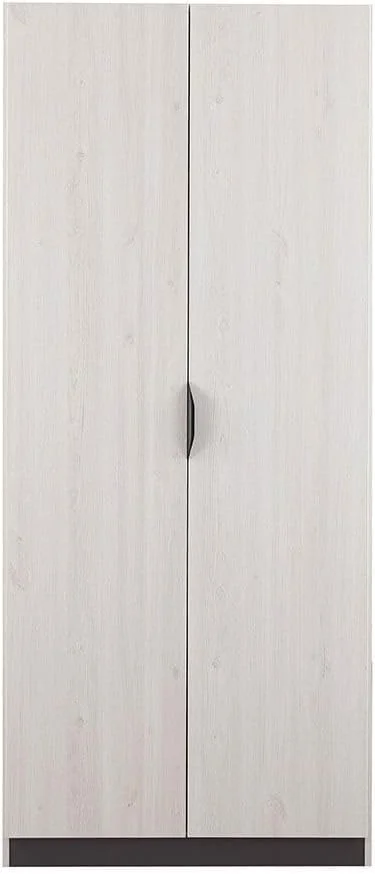 کمد لباس دو درب دانوب هوم مدل Pletora با آینه داخلی | کمد لباس محکم | کابینت درب دار مدرن و صرفه جویی در فضا برای اتاق خواب، ابعاد L91.6xW59.5xH216 سانتی متر - بلوط خاکستری