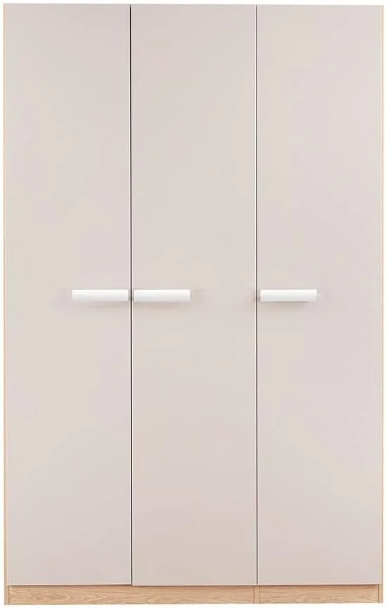 کمد لباس 3 درب دانوب هوم مدل Cardano با آینه داخلی | کمد لباس محکم | کابینت درب دار مدرن و صرفه جویی در فضا برای اتاق خواب ابعاد L136.6xW59.5xH216cm - بلوط طبیعی/شامپاین