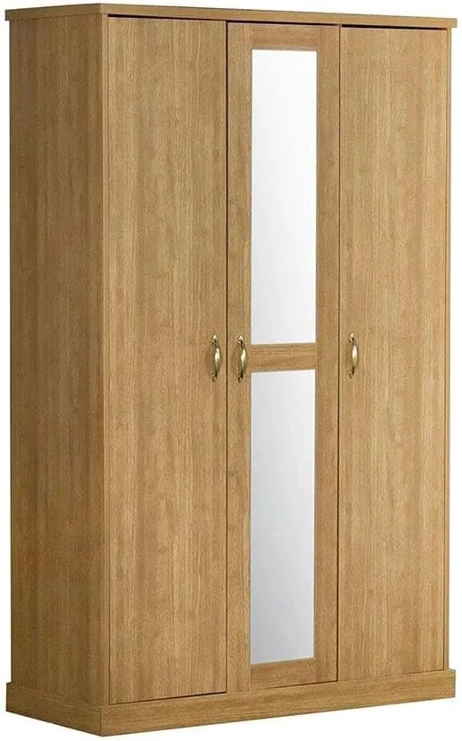 کمد لباس 3 درب زیرکو Danube Home | کمد فوق العاده محکم، کمد نگهداری لباس | کابینت درب لولایی مدرن و صرفه جویی در فضا برای اتاق خواب، طول 120 x عرض 58 x ارتفاع 210 سانتی متر - بلوطی قهوه ای