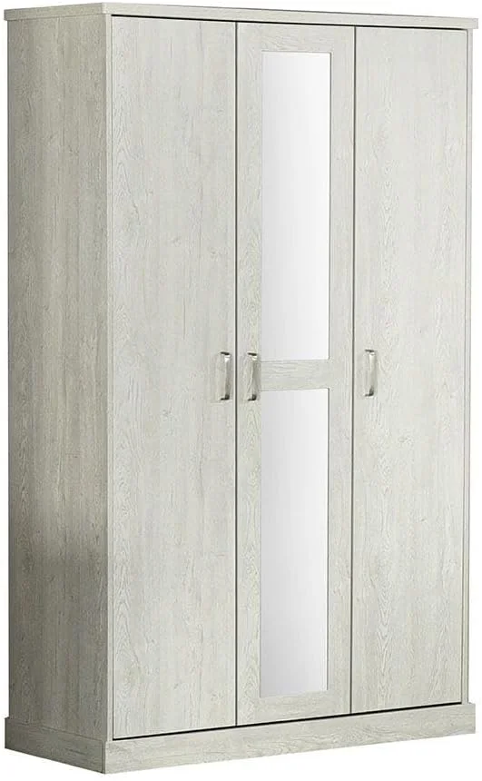 کمد لباس 3 درب زیرکو Danube Home | کمد فوق العاده محکم، کمد نگهداری لباس | کابینت درب لولایی مدرن و صرفه جویی در فضا برای اتاق خواب، طول 120 x عرض 58 x ارتفاع 210 سانتی متر - بلوط سفید