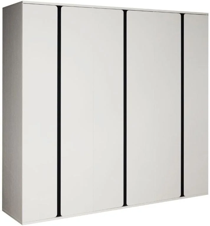 کمد لباس 6 درب پالومزه Danube Home | کمد لباس بسیار محکم | کابینت مدرن و صرفه جویی در فضا برای اتاق خواب، ابعاد: طول 240 x عرض 60 x ارتفاع 220 سانتی متر - سفید / مشکی