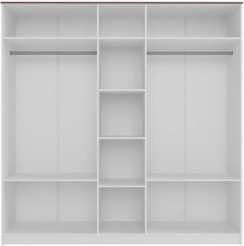 کمد لباس 5 درب دانوب هوم مدل پرا - سفید/گردویی روشن