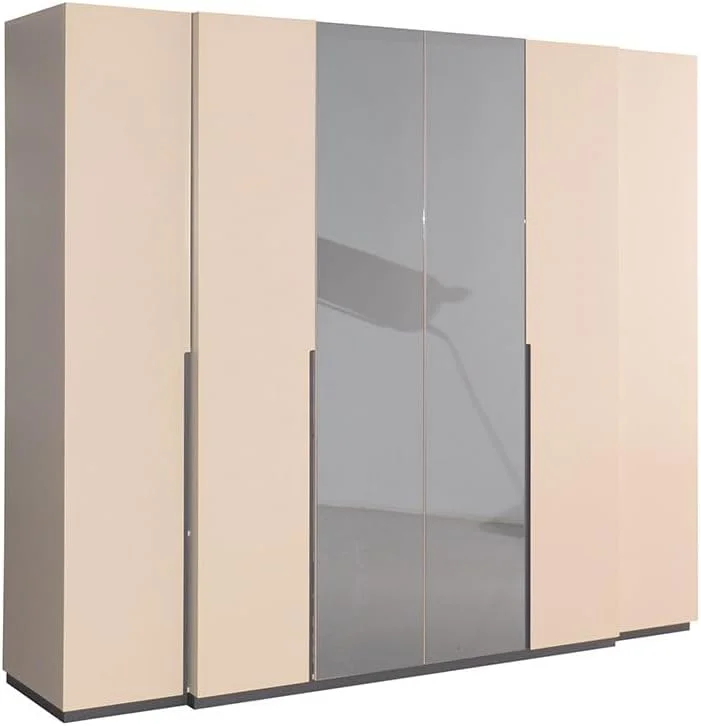 کمد لباس 6 درب مولیگان Danube Home با 2 آینه | کمد لباس محکم | کابینت درب دار مدرن و صرفه جویی در فضا برای اتاق خواب ابعاد L240.4xW61.8xH220cm - خاکی کمد لباس 6 درب مولیگان Danube Home با 2 آینه | کمد لباس محکم | کابینت درب دار مدرن و صرفه جویی در فضا برای اتاق خواب ابعاد L240.4xW61.8xH220cm - خاکی