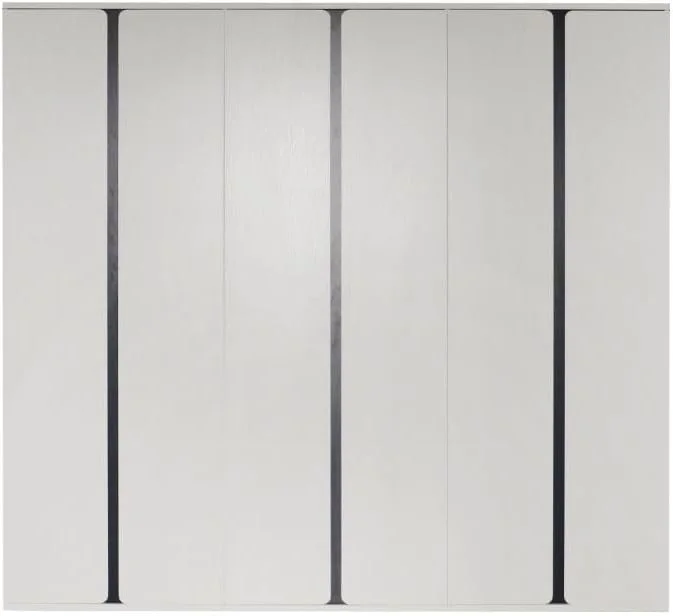 کمد لباس 6 درب پالومزه Danube Home | کمد لباس بسیار محکم | کابینت مدرن و صرفه جویی در فضا برای اتاق خواب، ابعاد: طول 240 x عرض 60 x ارتفاع 220 سانتی متر - سفید / مشکی