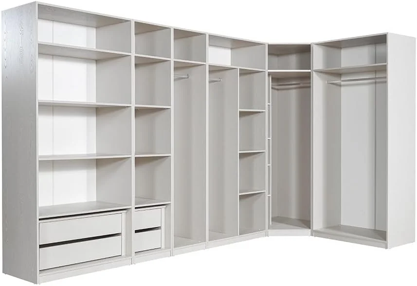 مجموعه دو کشویی داخلی دانوب هوم اینفینیتی برای کمد تک درب | فقط کشوها برای کمد لباس | طراحی مدرن برای اتاق خواب L46.2xW48xH42.2cm - طوسی روشن