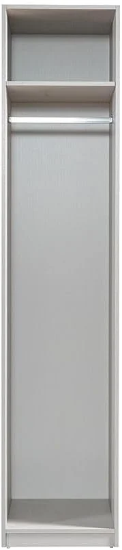 کمد لباس یک درب دانوب هوم مدل اینفینیتی به همراه چوب لباسی | کمد لباس ماژولار | طراحی مدرن برای اتاق خواب، ابعاد L50xW59xH230 سانتی متر - طوسی روشن