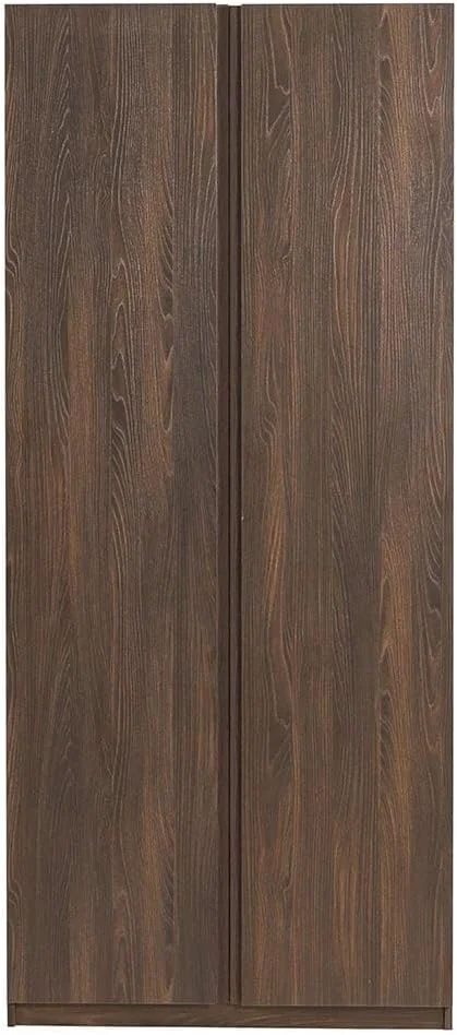 کمد لباس 2 درب دانوب هوم مدل Infinity با آویز و قفسه | کمد لباس مدولار | طراحی مدرن برای اتاق خواب L100xW59xH230cm - گردویی تیره