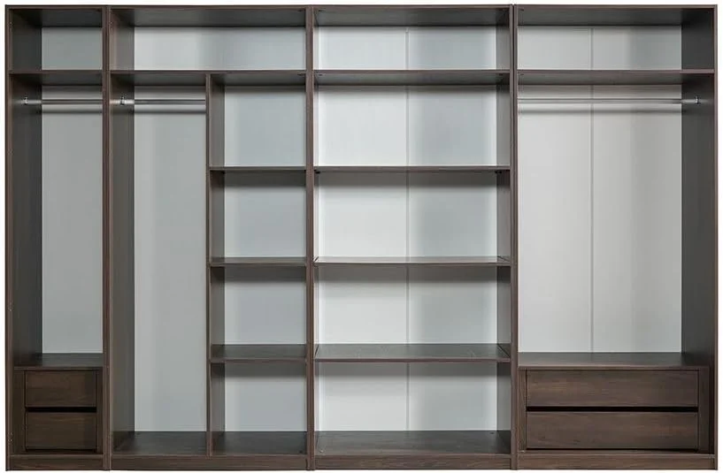 کمد لباس 2 درب دانوب هوم مدل Infinity با آویز و قفسه | کمد لباس مدولار | طراحی مدرن برای اتاق خواب L100xW59xH230cm - گردویی تیره