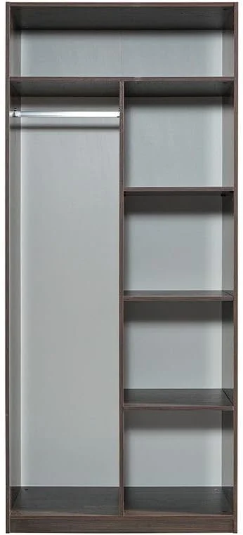 کمد لباس 2 درب دانوب هوم مدل Infinity با آویز و قفسه | کمد لباس مدولار | طراحی مدرن برای اتاق خواب L100xW59xH230cm - گردویی تیره