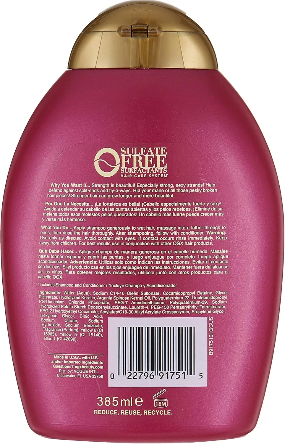 شامپو روغن کراتین ضد شکستگی مو او جی ایکس، 384 میلی لیتر شامپو روغن کراتین ضد شکستگی مو او جی ایکس، 384 میلی لیتر