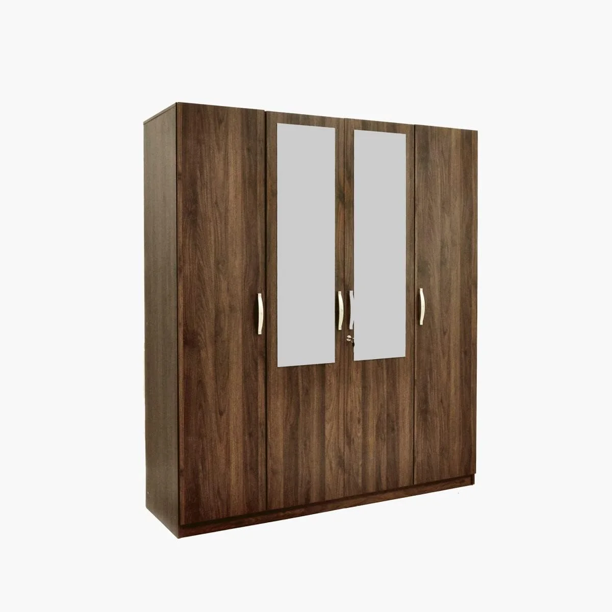 کمد لباس 4 درب آینه دار هوم باکس مدل Kulltorp Plus ابعاد 52x182x160 سانتی متر رنگ قهوه ای