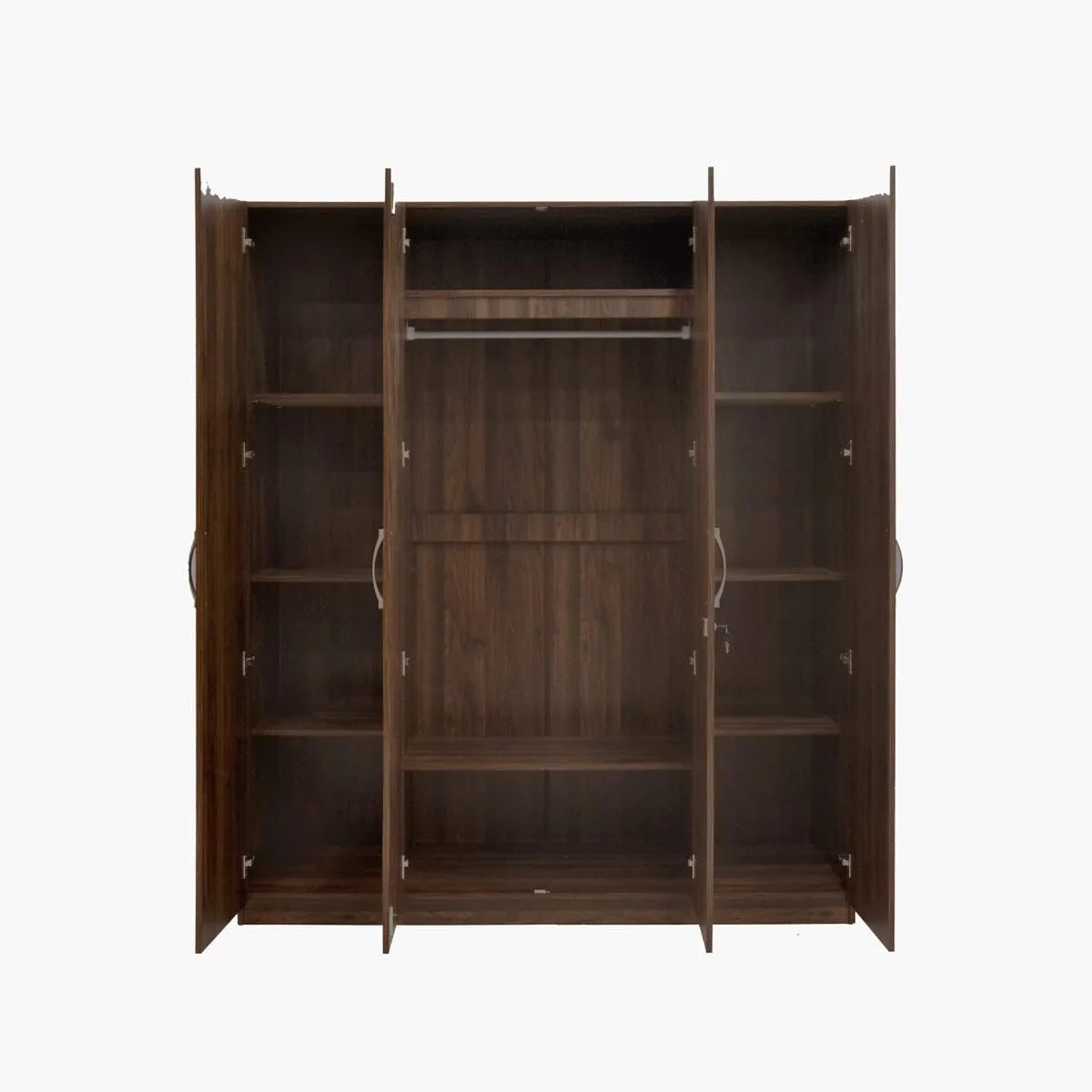 کمد لباس 4 درب آینه دار هوم باکس مدل Kulltorp Plus ابعاد 52x182x160 سانتی متر رنگ قهوه ای