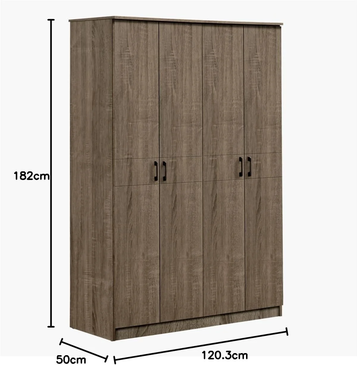 کمد لباس 4 درب هوم باکس مدل Oasis ابعاد 50 X 182 X 120.3 سانتی متر رنگ قهوه ای کمد لباس 4 درب هوم باکس مدل Oasis ابعاد 50 X 182 X 120.3 سانتی متر رنگ قهوه ای