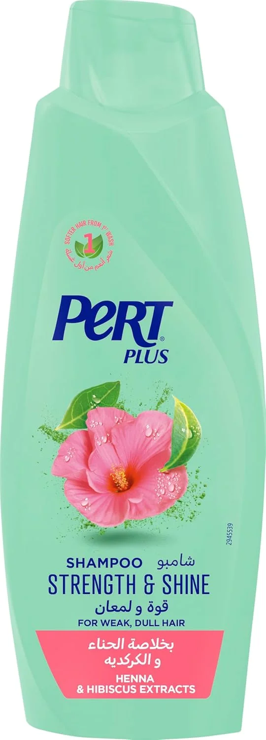 شامپو تقویت کننده و درخشان کننده مو پرتی پلاس با عصاره حنا و گل بامیه 600 میلی لیتر