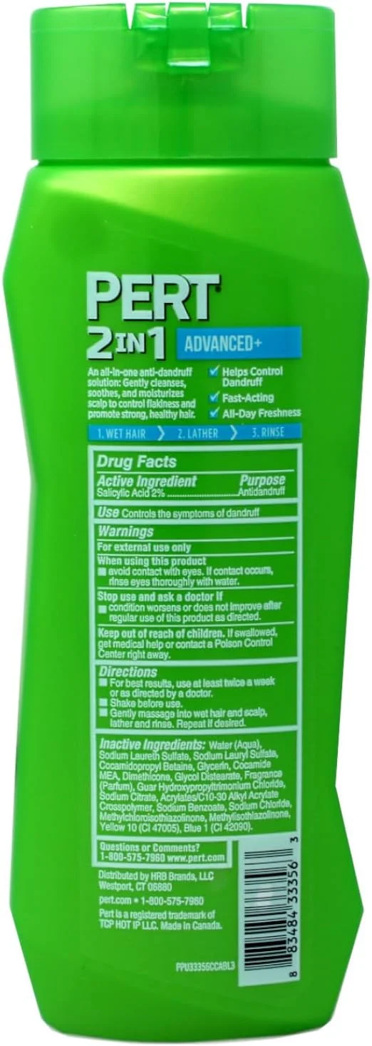 شامپو و نرم کننده دو در یک ضد شوره سر پرت پلاس 399 میلی لیتر