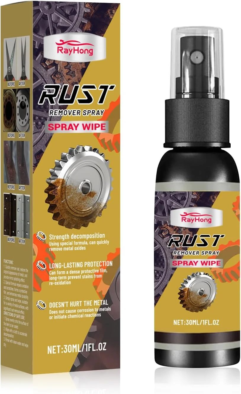 اسپری پاک کننده سریع زنگ زدگی برای خودرو، موتورسیکلت و قایق - درمان و جلوگیری از زنگ زدگی فلزات سنگین چند منظوره - حل کننده فوری زنگ، ضد خوردگی و اسپری مبدل زنگ اسپری پاک کننده سریع زنگ زدگی برای خودرو، موتورسیکلت و قایق - درمان و جلوگیری از زنگ زدگی فلزات سنگین چند منظوره - حل کننده فوری زنگ، ضد خوردگی و اسپری مبدل زنگ