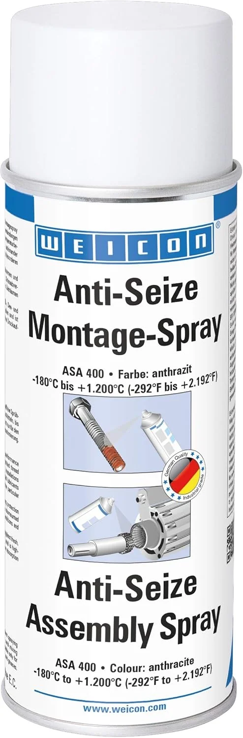اسپری ضد گریپاژ Weicon | 400 میلی لیتر | Asa 400، خمیر مونتاژ اسپری شونده مقاوم در برابر درجه حرارت بالا برای استفاده به عنوان روان کننده، محافظت در برابر خوردگی اسپری ضد گریپاژ Weicon | 400 میلی لیتر | Asa 400، خمیر مونتاژ اسپری شونده مقاوم در برابر درجه حرارت بالا برای استفاده به عنوان روان کننده، محافظت در برابر خوردگی