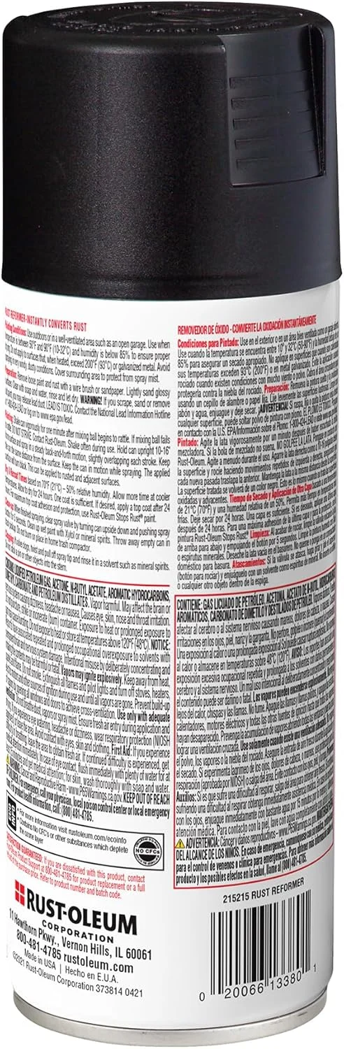 راست اولیم 215215 استاپس راست ریفورمر، زنگ زدگی را به سطح غیر زنگ زده تبدیل می کند، 10.4 اونس، اسپری رنگ مشکی