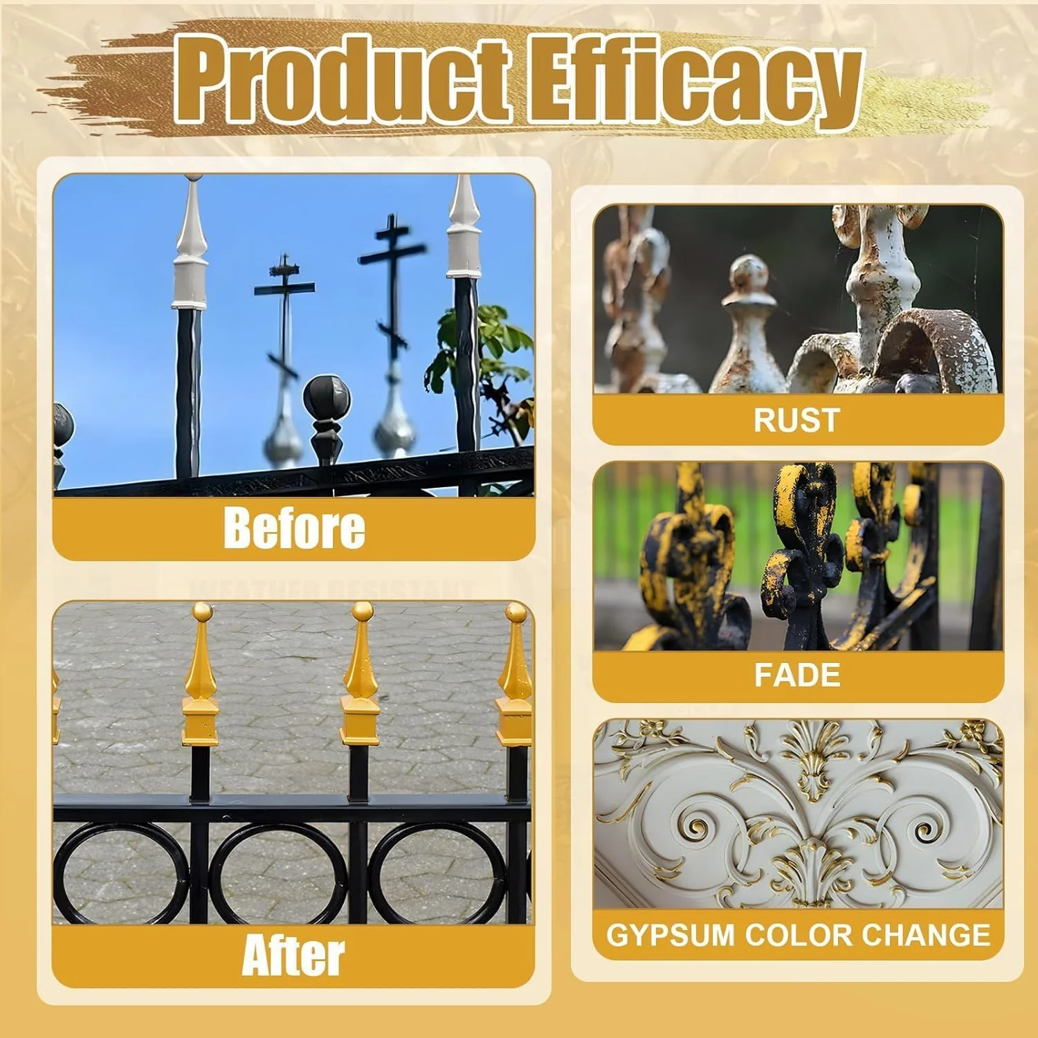 رنگ طلایی اکریلیک - رنگ مینای فلزی برای فلز، چوب، پلاستیک، پارچه و صنایع دستی، 150 گرم به همراه قلم مو