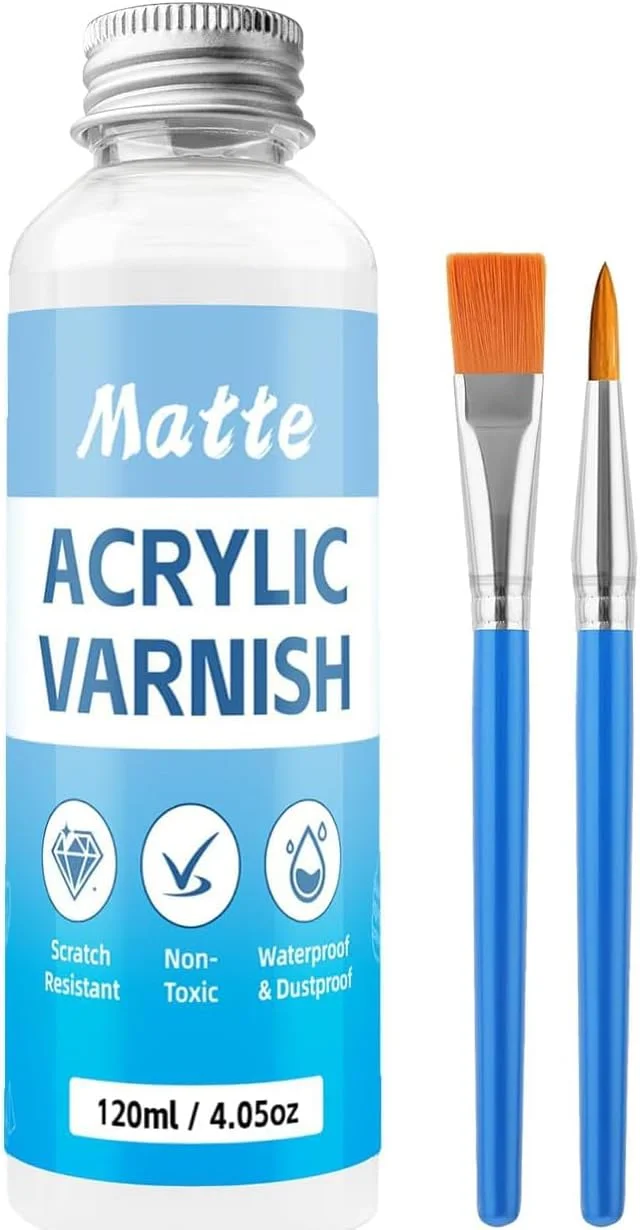 ورنی رسی Azonee، 120 میلی لیتر، مات، خشک شونده در هوا، درزگیر شفاف به همراه 2 قلم مو برای سفالگری، چوب، نقاشی های رنگ روغن، مقاوم در برابر خراش، ضد آب، مناسب برای آثار هنری (مات 120 میلی لیتر) ورنی رسی Azonee، 120 میلی لیتر، مات، خشک شونده در هوا، درزگیر شفاف به همراه 2 قلم مو برای سفالگری، چوب، نقاشی های رنگ روغن، مقاوم در برابر خراش، ضد آب، مناسب برای آثار هنری (مات 120 میلی لیتر)