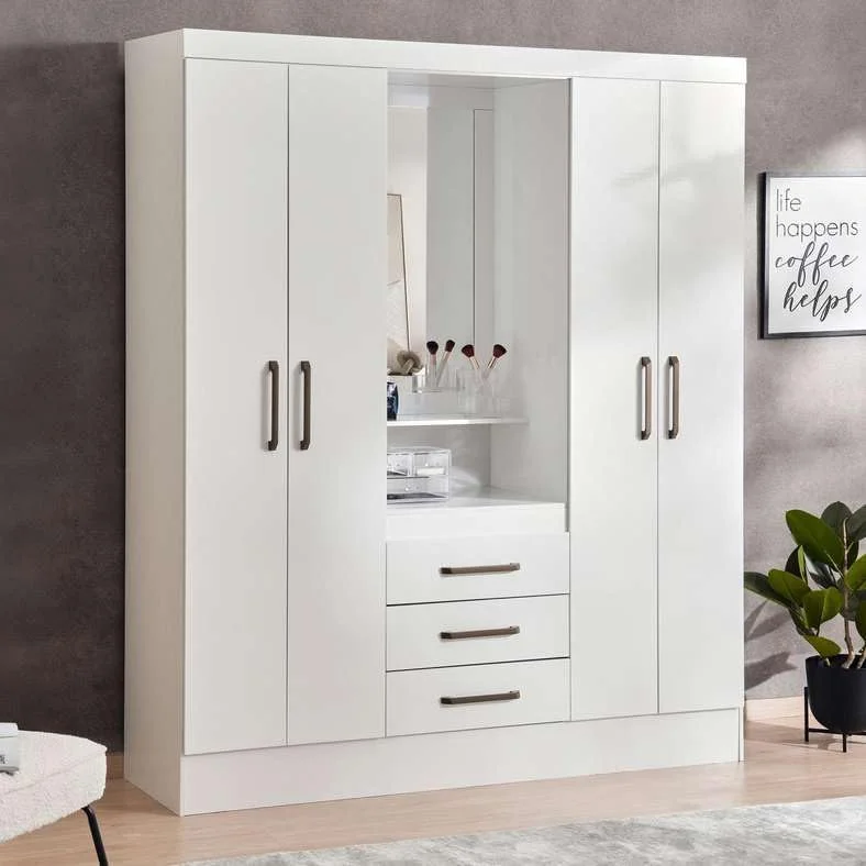 کمد لباس 4 درب کلین پان هوم با 3 کشو و آینه