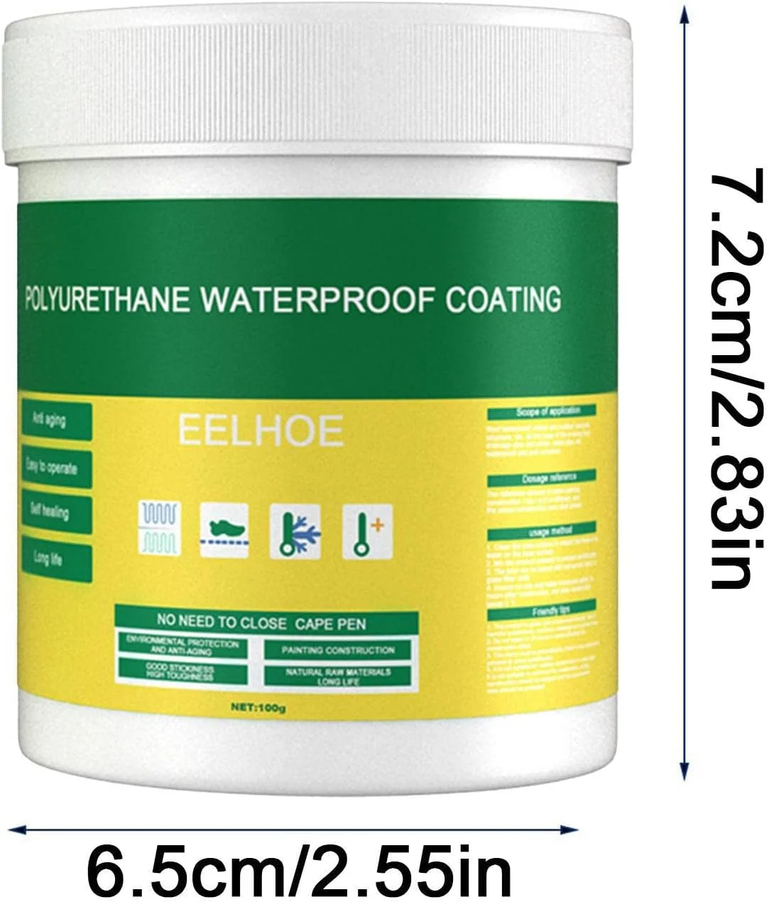 عایق سوپرسیلانت نامرئی ضد آب، درزگیر ضد آب با برس، پوشش پلی یورتان ضد آب برای حمام، توالت، کاشی، دیوارها، تعمیر سقف