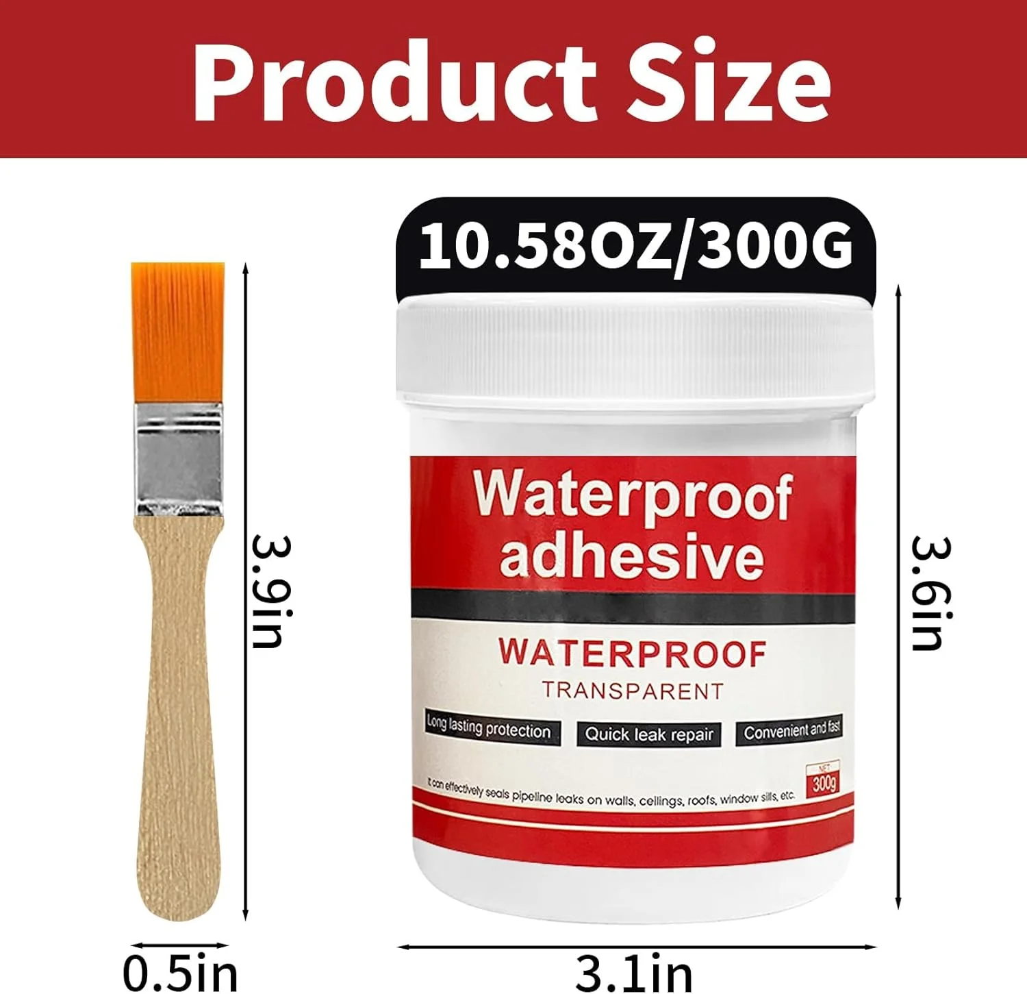 پوشش ضد آب شفاف، عامل ضد آب نامرئی برای ضد آب کردن و جلوگیری از نفوذ آب در سطوح بتنی و کاشی سرامیکی (300 گرم)