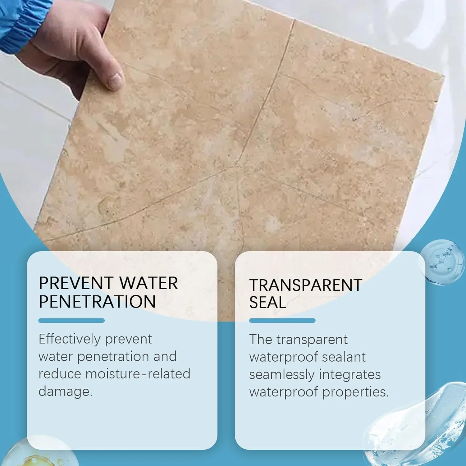 پوشش نامرئی چند منظوره ضد آب TERRIFI، درزگیر شفاف و عامل ضد نشت، چسب ضد آب برای آب بندی چوب در فضای باز (1 عدد)