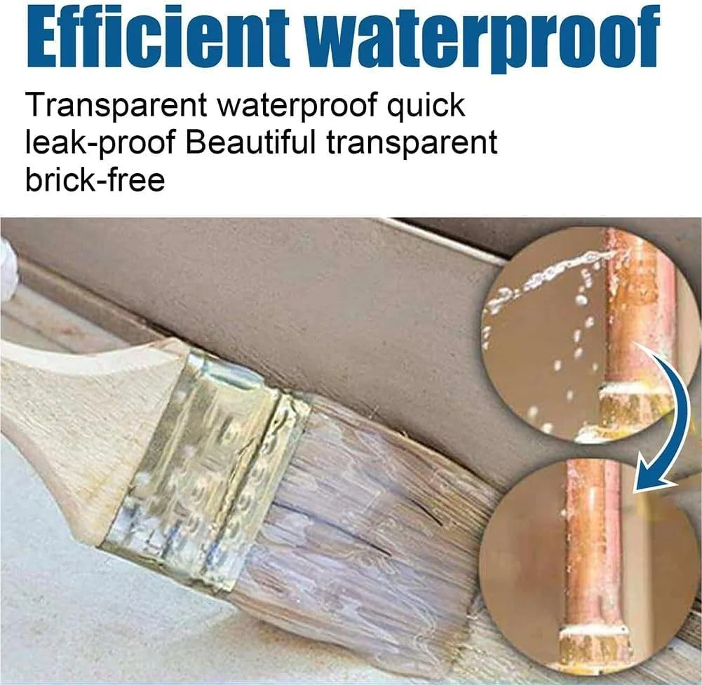 پوشش ضد آب شفاف، عامل ضد نشت فوق العاده قوی، درزگیر ضد آب نامرئی برای تعمیر نشتی، چسب ضد آب (100 گرم - 2 عدد)