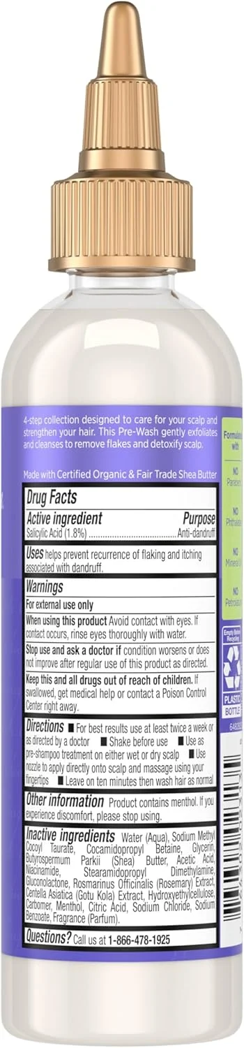 سیستم مراقبت مو شی مویسچر برای موهای قوی تر و پوست سر سالم تر، پیش شستشوی ضد شوره سر فرموله شده با سرکه سیب و کره شی باتر تجارت منصفانه برای موهای نرم و لطیف 118 میلی لیتر