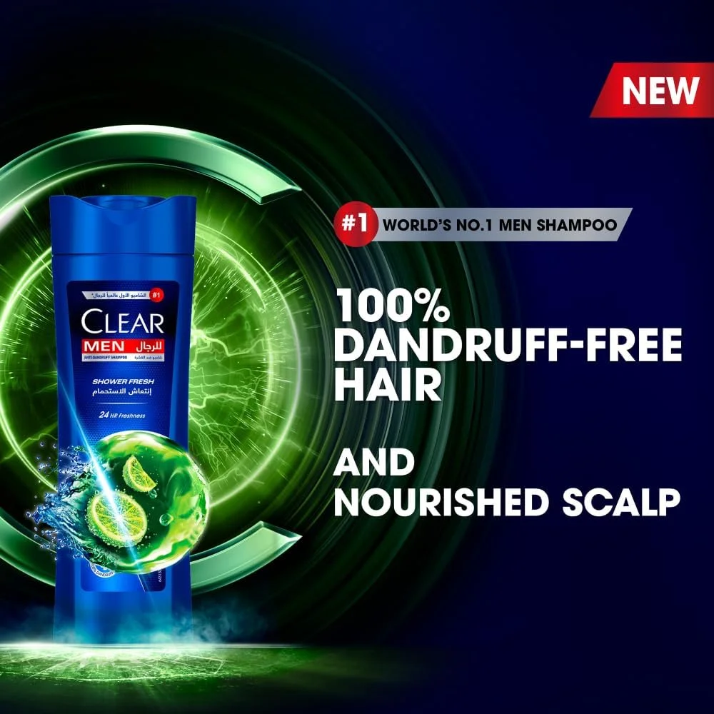 شامپو کلیر مردانه، شامپو ضد شوره، Shower Fresh، طراوت 24 ساعته، 200 میلی لیتر