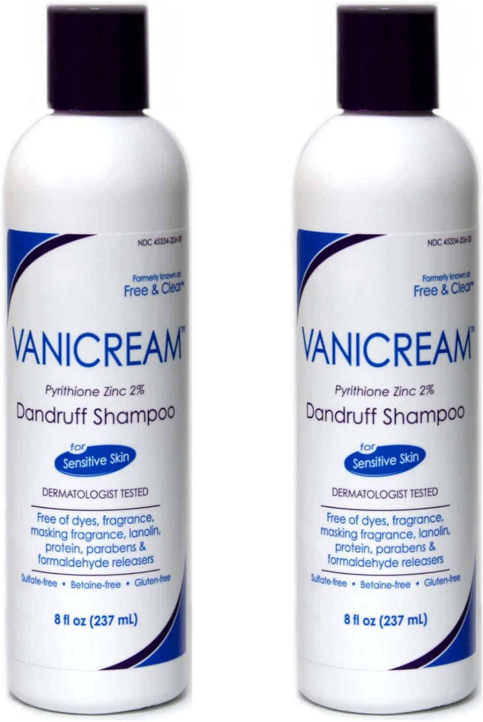 شامپو ضد شوره دارویی وانی کرم فری اند کلیر، 236 میلی لیتر (بسته 2 عددی)