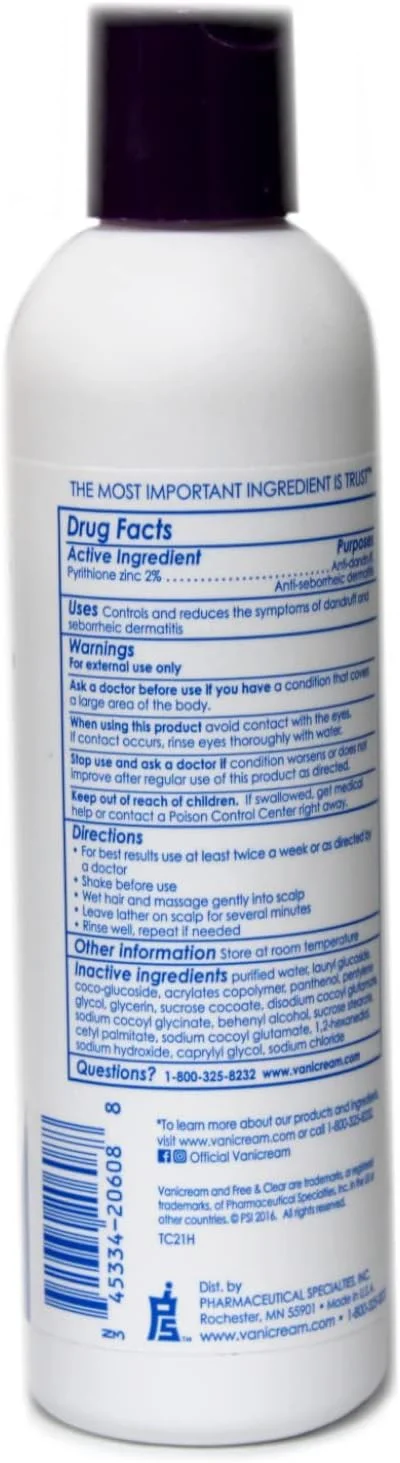 شامپو ضد شوره دارویی وانی کرم فری اند کلیر، 236 میلی لیتر (بسته 2 عددی)