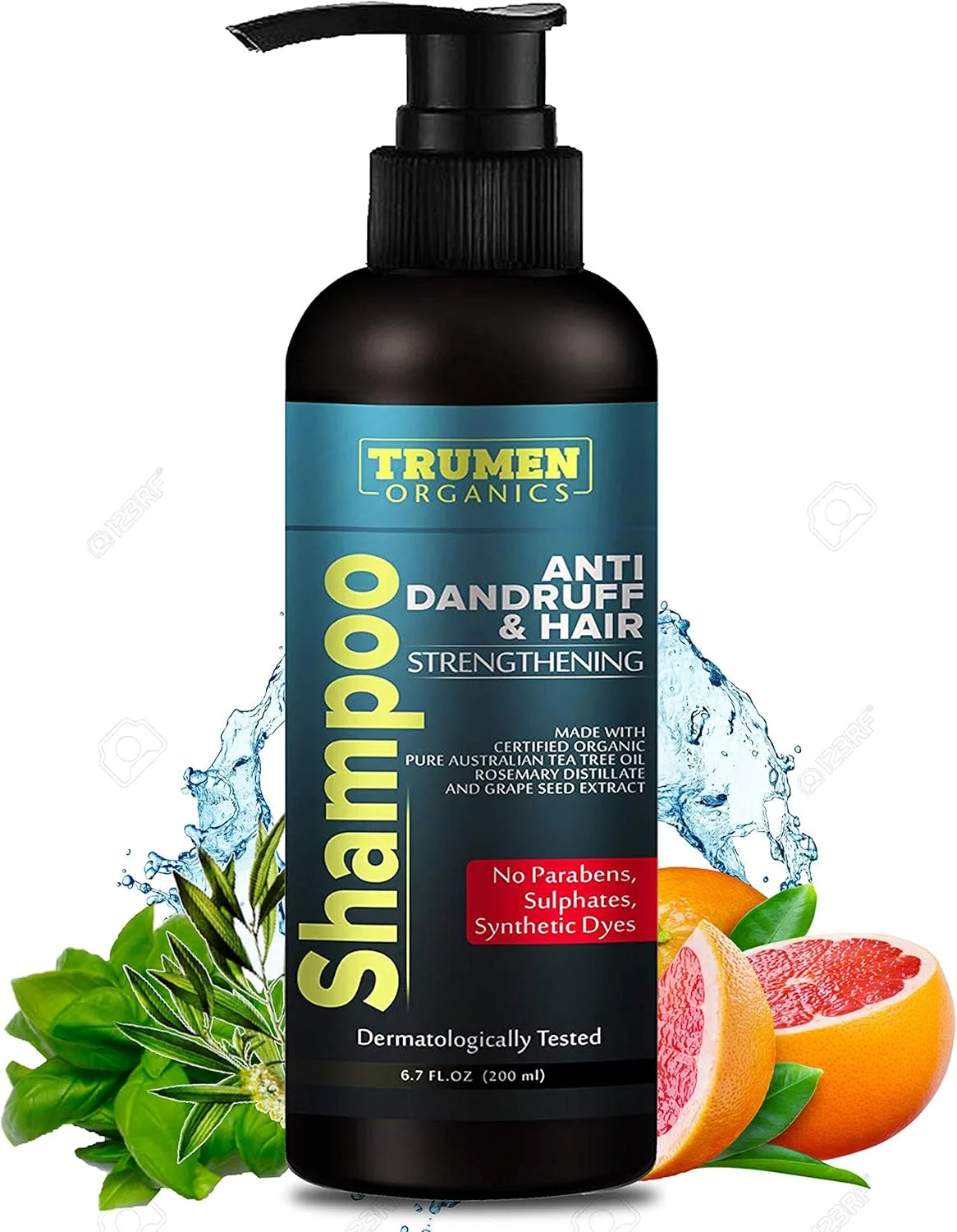 شامپو ضد شوره سر مردانه ترومن بدون پارابن و سولفات حاوی روغن درخت چای استرالیایی برای پوست سر خشک و خارش دار
