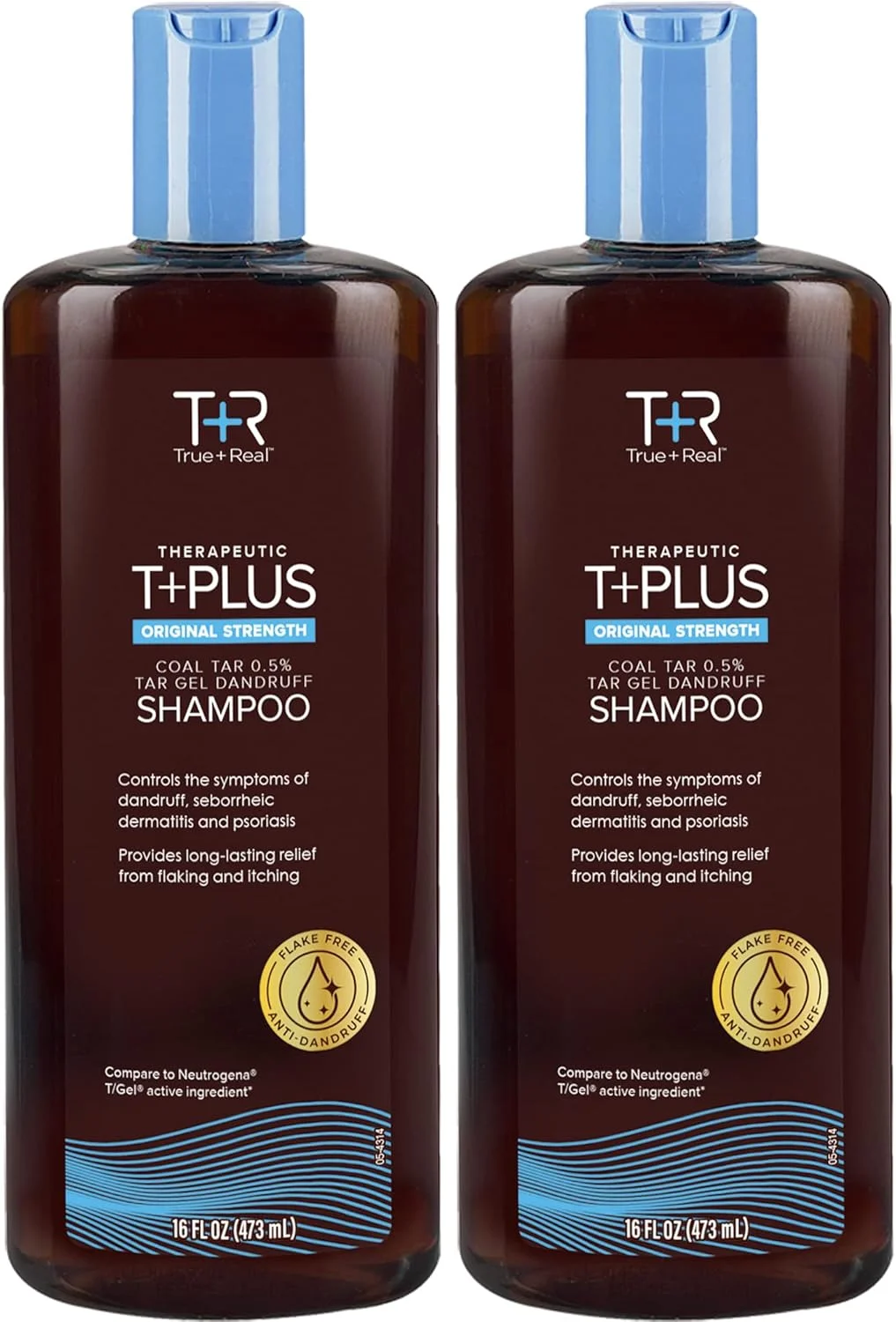 شامپو ضد شوره سر حاوی تار زغال سنگ با قدرت اصلی 0.5% True+Real Therapeutic Plus Tar Gel، 473 میلی لیتر، بسته 2 عددی