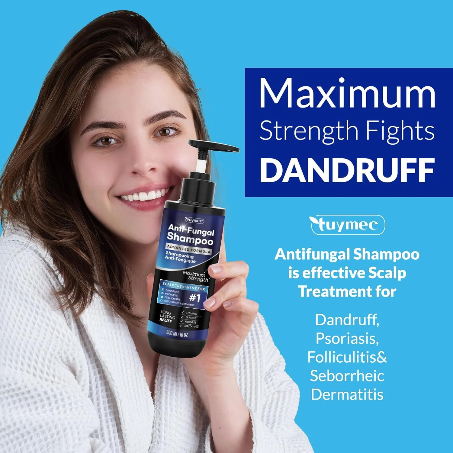 شامپو پسوریازیس Tuymec، شامپو درماتیت سبورئیک و فولیکولیت، ضد قارچ و ضد شوره سر برای آقایان و بانوان 300 میلی لیتر. شامپو پسوریازیس Tuymec، شامپو درماتیت سبورئیک و فولیکولیت، ضد قارچ و ضد شوره سر برای آقایان و بانوان 300 میلی لیتر.