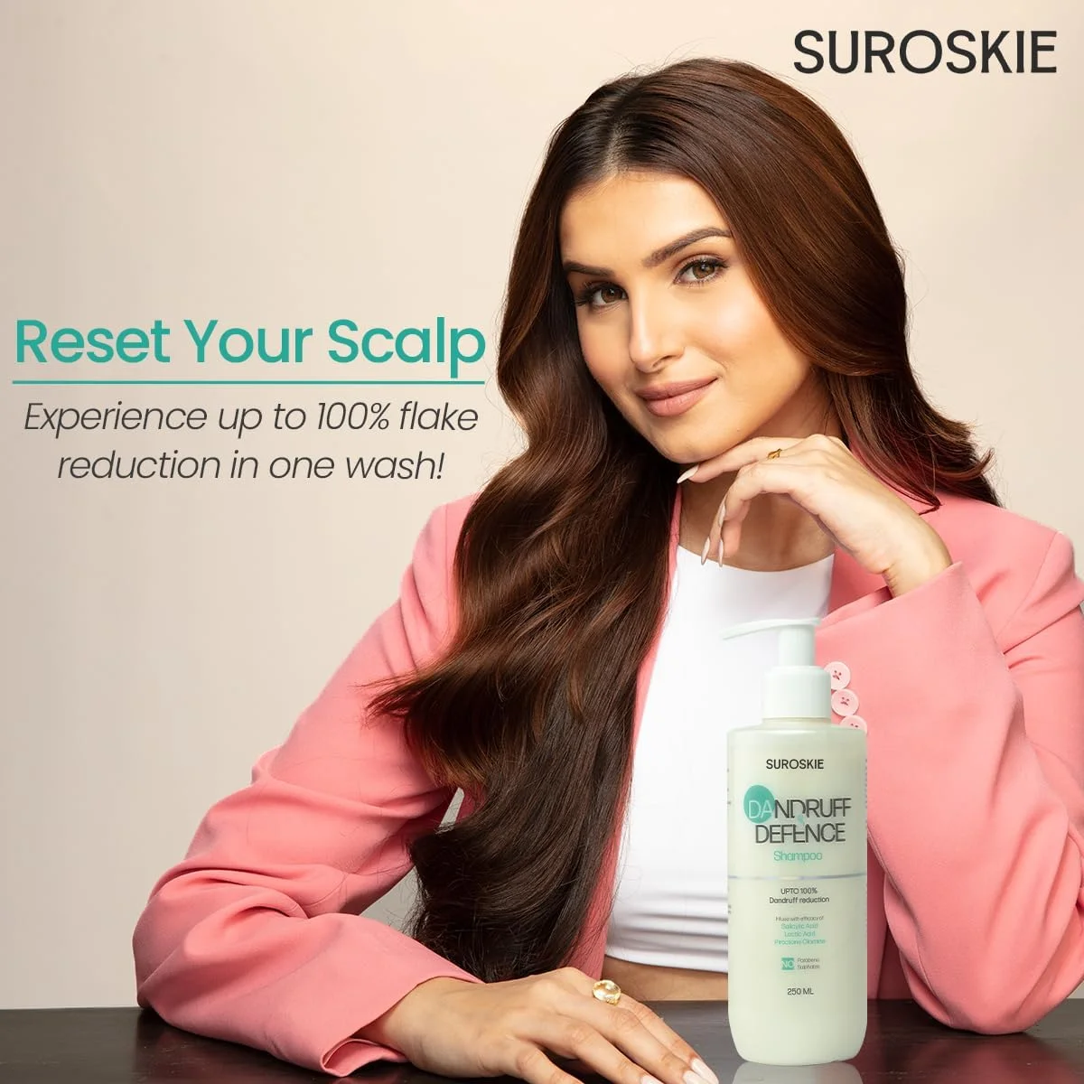 شامپو ضد شوره و محافظت کننده مو سروسکی 250 میلی لیتر | حاوی عصاره سالیسیلیک و لاکتیک | ضد شوره، ضد شکستگی و وز مو | مناسب انواع مو | تست شده توسط متخصصین پوست | شامپو برای بانوان