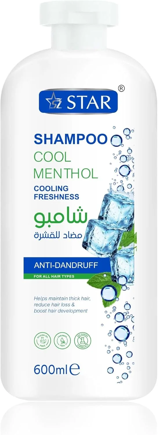 شامپو ضد شوره سر اس زد استار برای آقایان و بانوان (600 میلی لیتر) | فرمول خنک کننده منتول برای تسکین خارش پوست سر، کنترل پوسته ریزی و خنک کردن پوست سر | شامپو مصرف روزانه برای انواع مو | ملایم و بدون پارابن شامپو ضد شوره سر اس زد استار برای آقایان و بانوان (600 میلی لیتر) | فرمول خنک کننده منتول برای تسکین خارش پوست سر، کنترل پوسته ریزی و خنک کردن پوست سر | شامپو مصرف روزانه برای انواع مو | ملایم و بدون پارابن