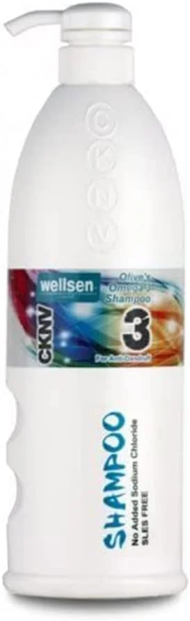 ولسن CKNV 3 - شامپو ضد شوره امگا 3 زیتون | شامپو تسکین دهنده و مرطوب کننده ضد شوره با پروتئین طبیعی، شوره سر را از بین می برد و پوست سر شما را تسکین می دهد 1000 میلی لیتر