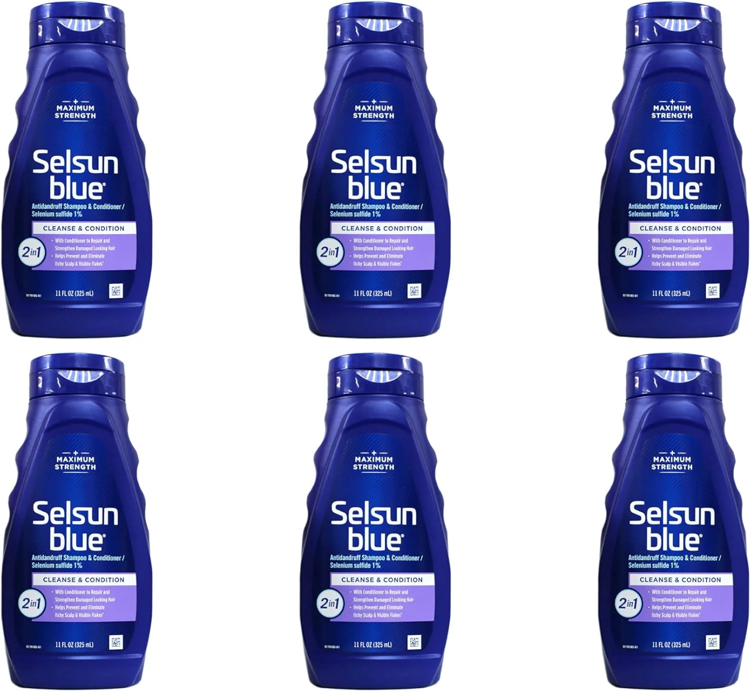 شامپو ضد شوره سر Selsun Blue Naturals مدل 2 در 1 قدرت مضاعف 325 میلی لیتر (بسته 6 عددی)