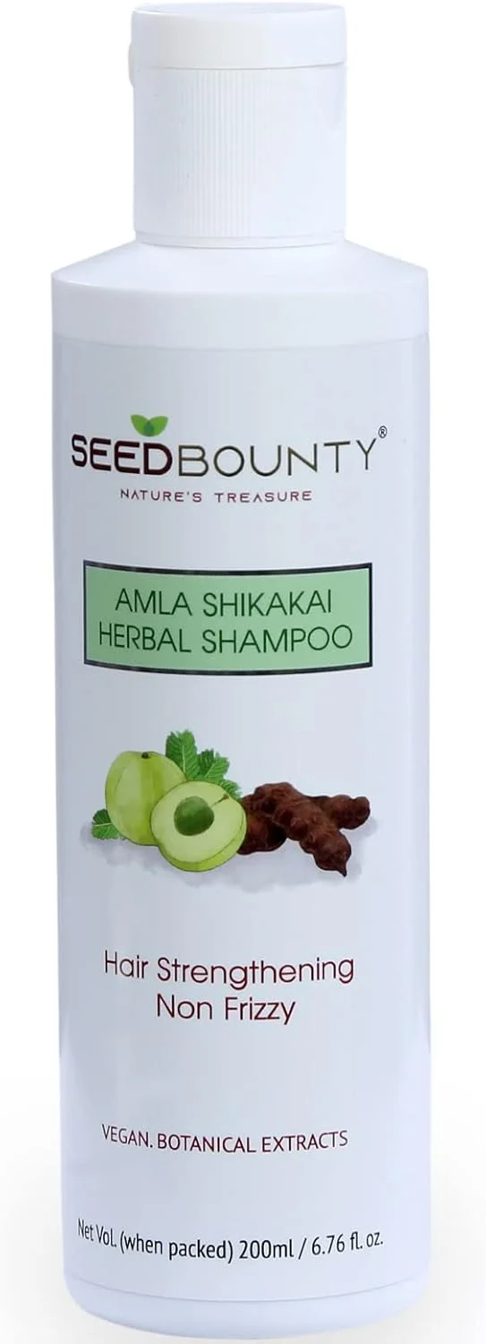 شامپو آملا شیکاکای SEED BOUNTY با برهمی | ضد ریزش مو ضد شوره | گیاهی | فاقد پارابن | مناسب انواع مو 200 میلی لیتر