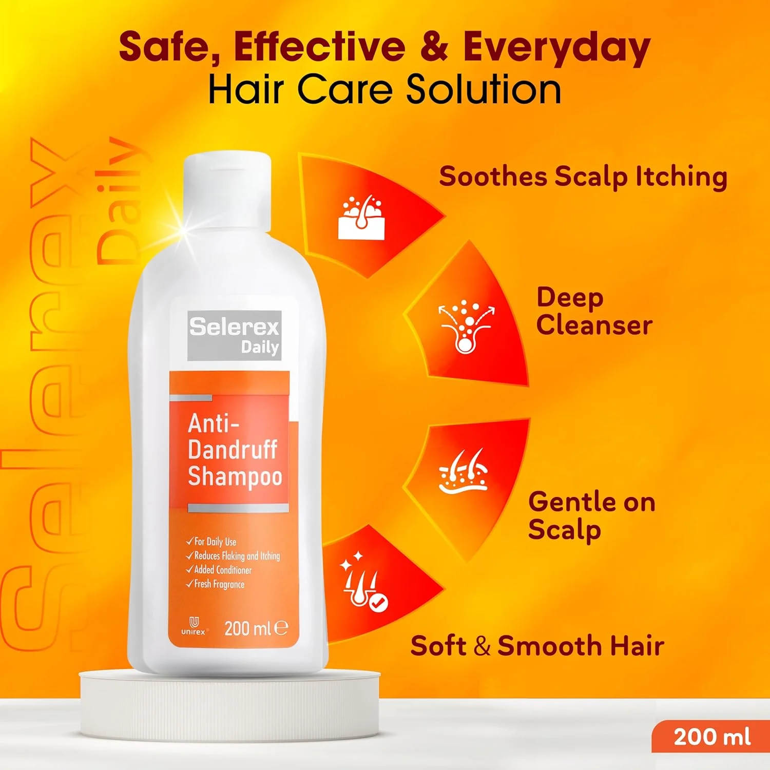 شامپو ضد شوره روزانه سلرکس 200 میلی لیتر حاوی سلنیوم سولفاید 1% w/v شامپو ضد شوره روزانه سلرکس 200 میلی لیتر حاوی سلنیوم سولفاید 1% w/v