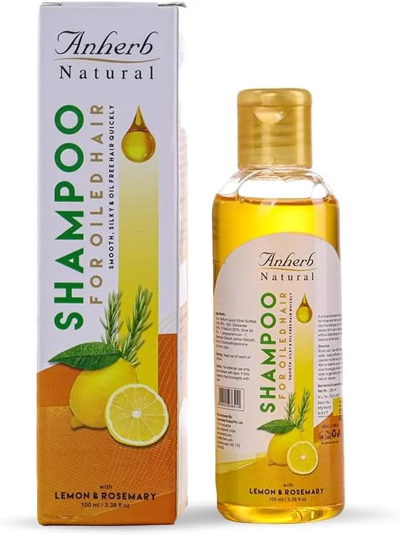 شامپو آنهرب برای موهای چرب | ویتامین C، پاک کننده و تصفیه کننده برای موهای صاف و درخشان | 200 میلی لیتر، унисекс، بزرگسال، مواد طبیعی، پاک کننده، آبرسان، مغذی، تصفیه کننده، رشد مو