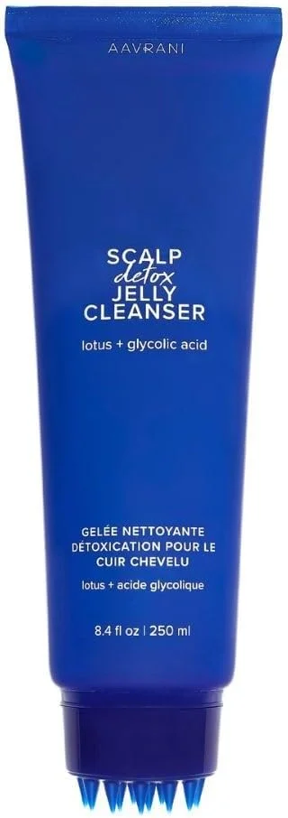 پاک کننده سم زدای ژله ای پوست سر AAVRANI - شامپو شفاف کننده بدون سولفات - حاوی اسید گلیکولیک و ویتامین E برای از بین بردن تجمع و چربی اضافی - محافظ رنگ مو - وگان - 250 میلی لیتر