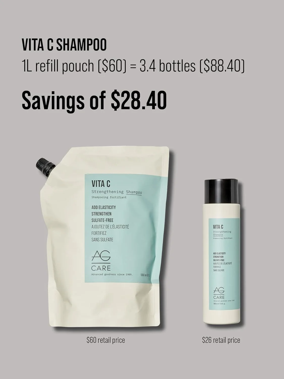 شامپو تقویت کننده فاقد سولفات ویتامین C ای جی کر، 1000 میلی لیتر شامپو تقویت کننده فاقد سولفات ویتامین C ای جی کر، 1000 میلی لیتر