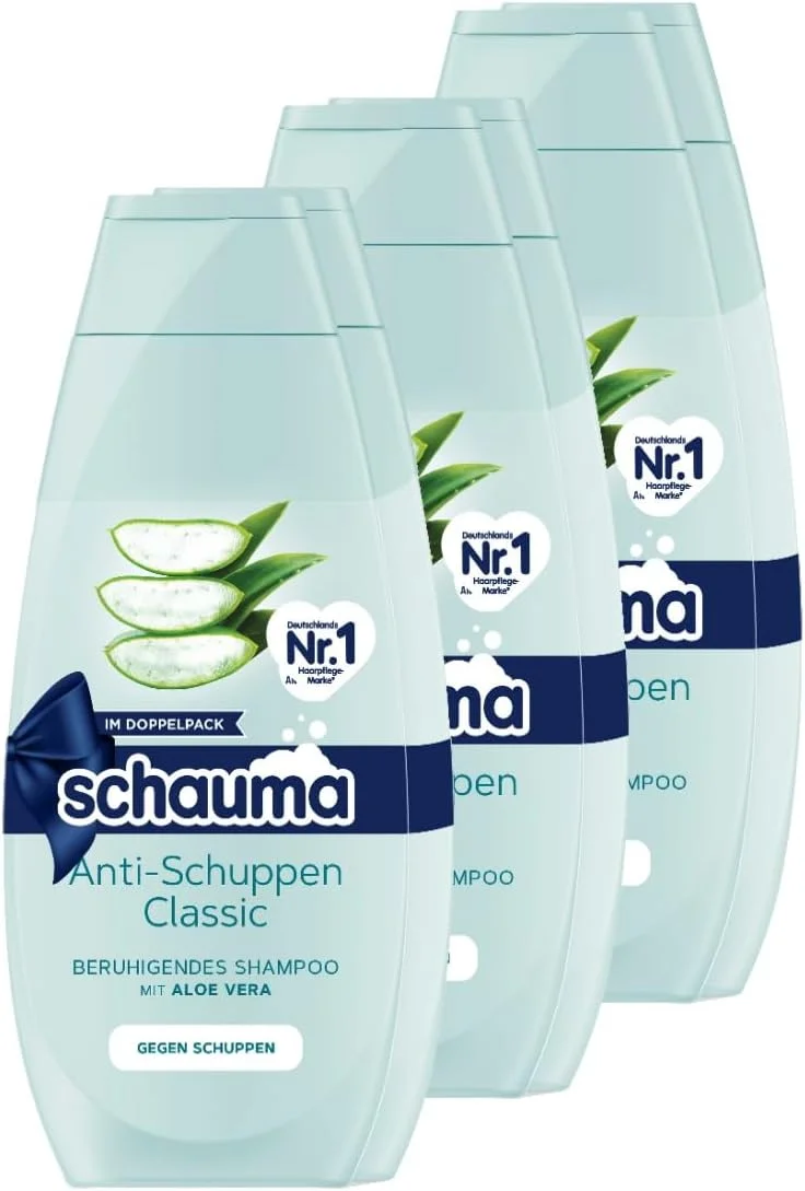شامپو ضد شوره کلاسیک Schauma Schwarzkopf، بسته 2 عددی (2 x 400 میلی لیتر)، شامپو تسکین دهنده با آلوئه ورا برای مبارزه با شوره سر، 3 x 2 x 400 میلی لیتر شامپو ضد شوره کلاسیک Schauma Schwarzkopf، بسته 2 عددی (2 x 400 میلی لیتر)، شامپو تسکین دهنده با آلوئه ورا برای مبارزه با شوره سر، 3 x 2 x 400 میلی لیتر