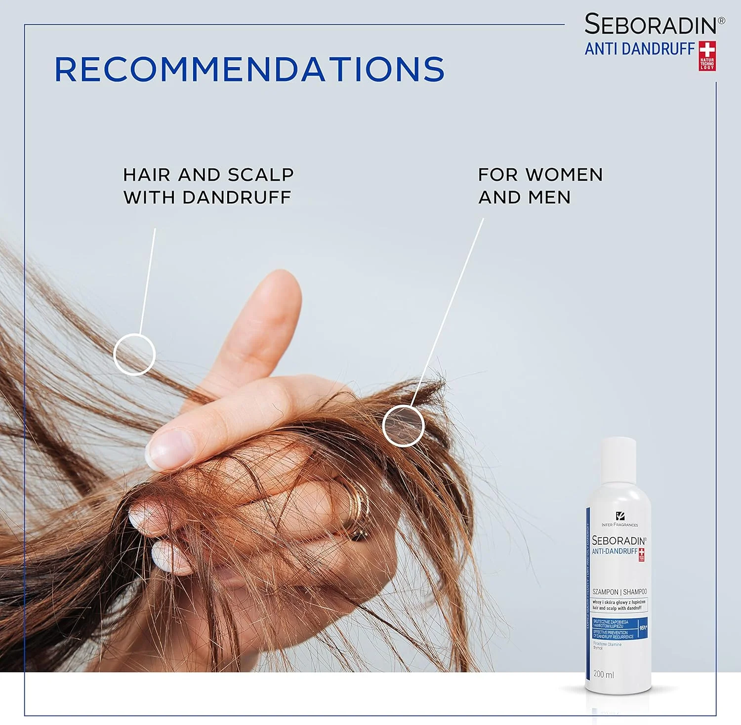 شامپو ضد شوره سبورادین حاوی پیروکتون اولامین و تیمول، 200 میلی لیتر شامپو ضد شوره سبورادین حاوی پیروکتون اولامین و تیمول، 200 میلی لیتر