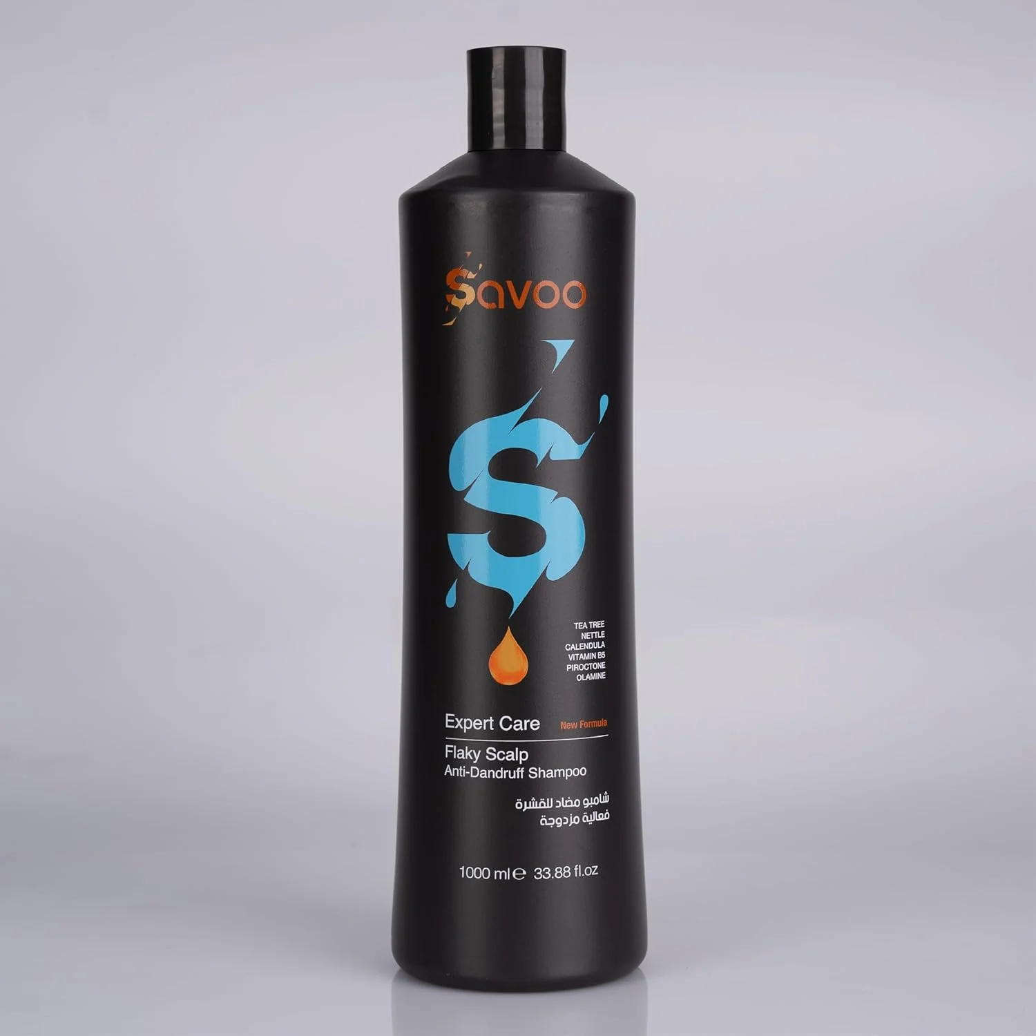 شامپو ضد شوره ساوو 1000 میلی لیتر | درخت چای، گزنه، گل همیشه بهار، ویتامین B5 و پیروکتون اولامین | تسکین دهنده خارش پوست سر، آبرسان، مبارزه با شوره سر و درماتیت سبورئیک