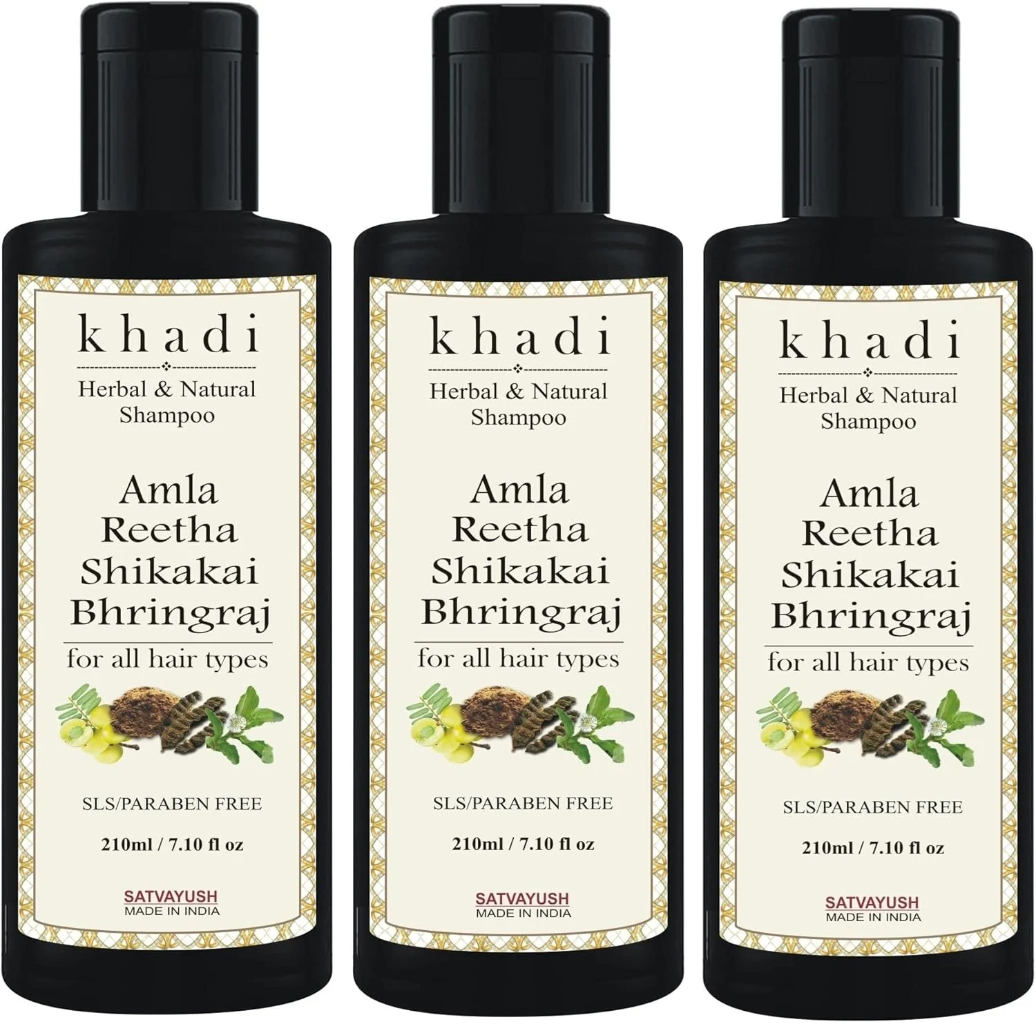 شامپو گیاهی ساتوایوش خادی آملا ریتا شیکاکای برینگراج بدون SLS و پارابن، ضد شوره - 630 میلی لیتر شامپو گیاهی ساتوایوش خادی آملا ریتا شیکاکای برینگراج بدون SLS و پارابن، ضد شوره - 630 میلی لیتر